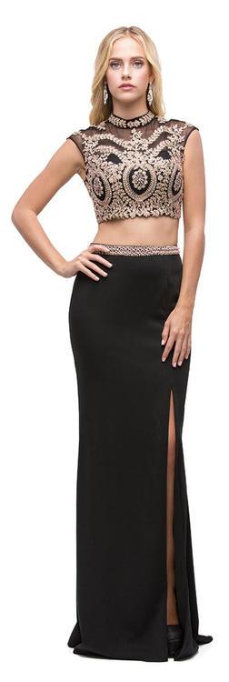 Dancing Queen Lace Embroidered Dress in Black/Blush Stone 9875 CCSALE S / Black/Blush Stone