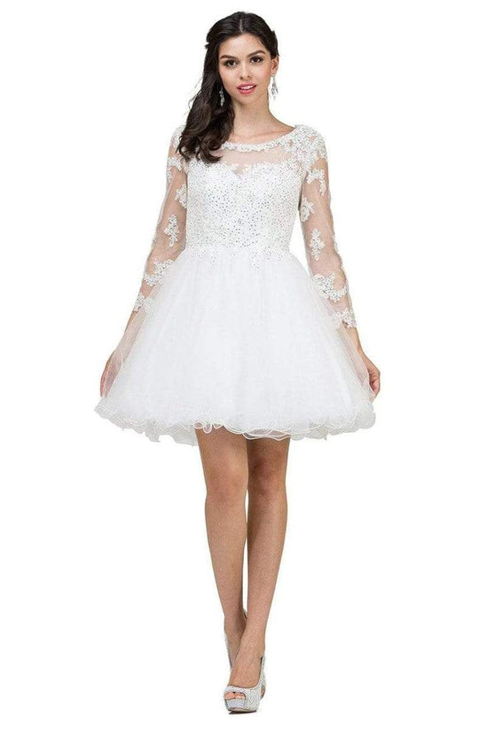 Dancing Queen Quarter Sleeve Appliqued Dress 2101 - 1 pc Off White in Size 3XL Available CCSALE 3XL / Off White