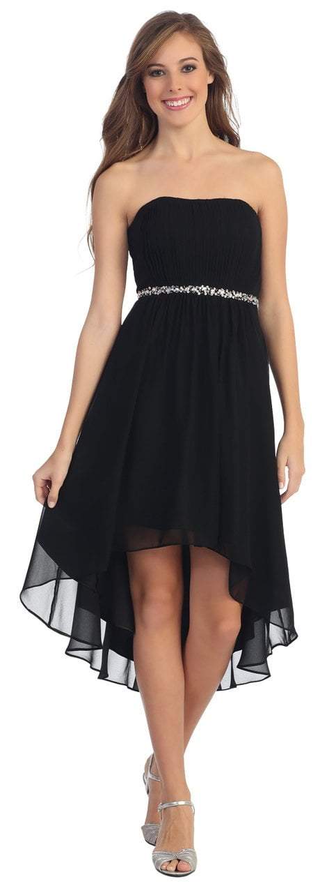 Dancing Queen Ruched Straight Across A-Line Dress 8626 CCSALE 2XL / Black
