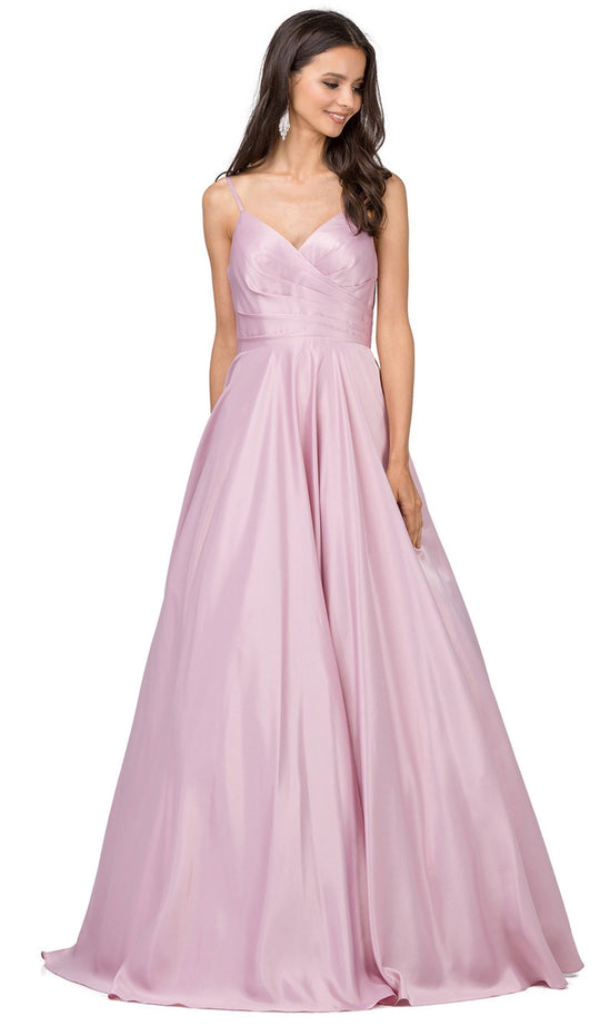 Dancing Queen - Ruched Sweetheart Pleated Prom Gown 2339 - 1 pc Dusty Pink in Size XS Available CCSALE XS / Dusty Pink