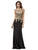 Dancing Queen - Sheer Cap Sleeves Gold Tone Lace Applique Gown 9173 - 1 Pc. Nude in size Medium Available CCSALE