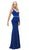 Dancing Queen - Sleeveless V Neck Peplum Evening Gown 9750 CCSALE 3XL / Royal Blue