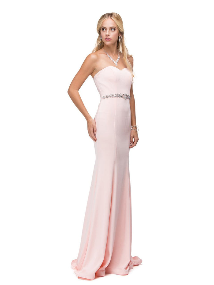 Dancing Queen Strapless Sweetheart Beaded Dress 9720 - 1 Pc. Blush in size Extra Small Available CCSALE XS / Blush