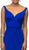 Dancing Queen - V-Neck Wide Waistband Evening Dress 9609 - 1 pc Royal Blue In Size XL Available CCSALE XL / Royal Blue