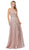 Dancing Queen - V Neckline Sleeveless Illusion Panel A-Line Gown 2488 - 1 pc Silver in Size M Available CCSALE M / Dusty Pink