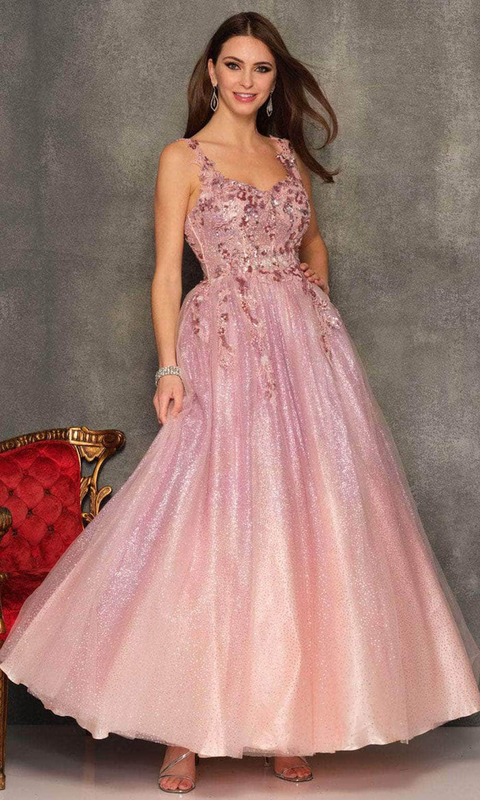 Dave & Johnny 10697 - Sweetheart Embellished Prom Dress. Special Occasion Dress 00 / Mauve Pink
