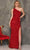 Dave & Johnny 10836 - Asymmetric Sequined Prom Dress Special Occasion Dress 00 / Red