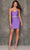 Dave & Johnny 10843 - Bejeweled Waist Cocktail Dress Special Occasion Dress 00 / Purple