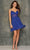 Dave & Johnny 10889 - Sheer Midriff Applique Cocktail Dress Special Occasion Dress 00 / Royal