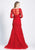 Dave & Johnny - 3756 Quarter Length Sleeve Lace Trumpet Dress - 1 pc Red In Size 4 Available CCSALE 4 / Red