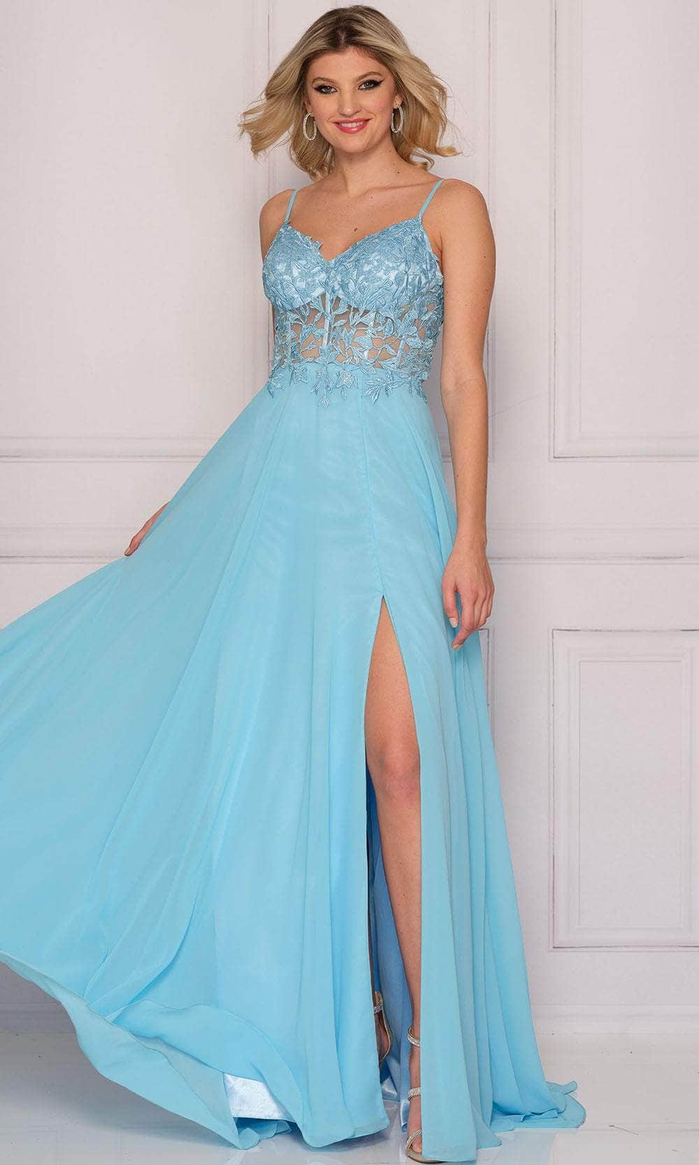 Dave & Johnny A10364 - Corset Style Sleeveless Evening Gown