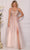 Dave & Johnny A10483 - Floral Appliqued Sleeveless Gown Special Occasion Dress 00 / Mauve Pink