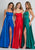 Dave & Johnny - A6690 Strappy Open Back Mikado Silk Long A-Line Dress Prom Dresses 0 / Emerald