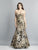 Dave & Johnny - A6768 Sleeveless Beaded Lace Trumpet Evening Gown Special Occasion Dress 00 / Gold/Blk