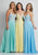 Dave & Johnny - A7248 Semi Sheer Lace Top Spaghetti Strap Prom Gown Prom Dresses 00 / Aqua