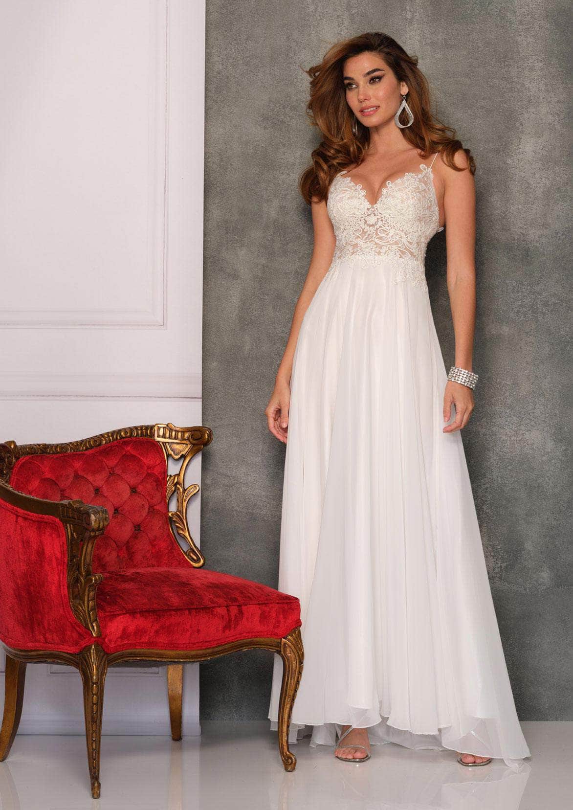 Prom Queen: Spaghetti Straps Long White Dress