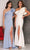 Dave & Johnny A8568 - Asymmetrical Neckline Evening Gown With Slit Prom Dresses
