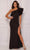 Dave & Johnny A8568 - Asymmetrical Neckline Evening Gown With Slit Prom Dresses