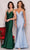 Dave & Johnny A9958 - Fit and Flare Godet Satin Gown Prom Dresses 00 / Emerald