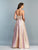 Dave & Johnny - Beaded Waist Deep V-neck A-line Dress A7229 - 1 pc Pink In Size 2 Available CCSALE 2 / Pink