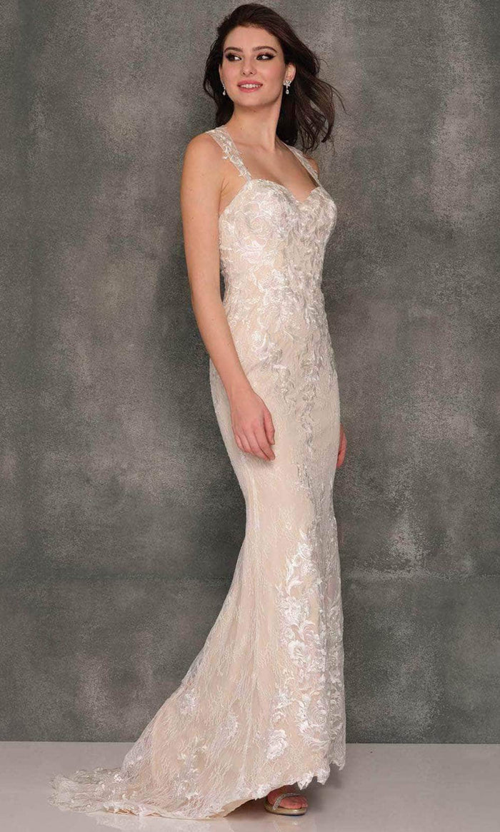 Dave & Johnny Bridal A10451 - Fitted Sweetheart Bridal Gown Special Occasion Dress 0 / Ivory