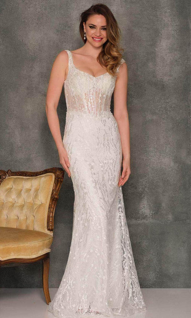 sheer corset wedding dress Dave & Johnny Bridal A10454