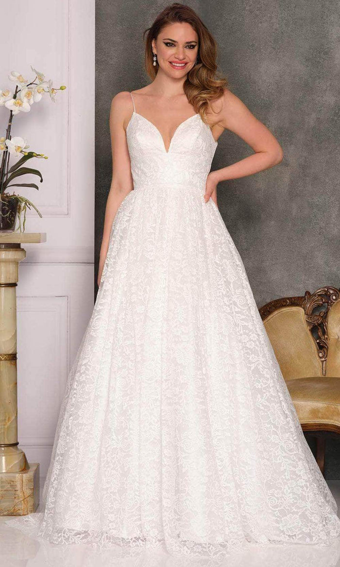 Dave & Johnny Bridal A10490 - Sleeveless Empire Bridal Gown Special Occasion Dress 0 / Ivory