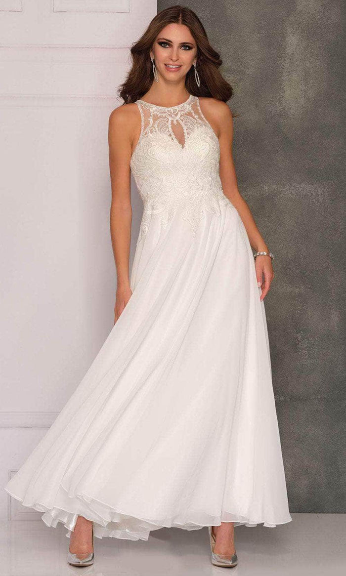 Dave & Johnny Bridal A10549 - Keyhole Neckline Bridal Gown Special Occasion Dress 0 / Ivory