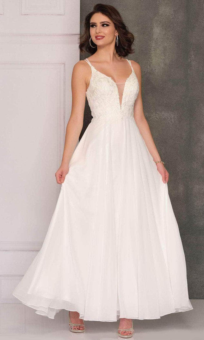 Dave & Johnny Bridal A10550 - Strappy Back Bridal Gown Special Occasion Dress 0 / Ivory