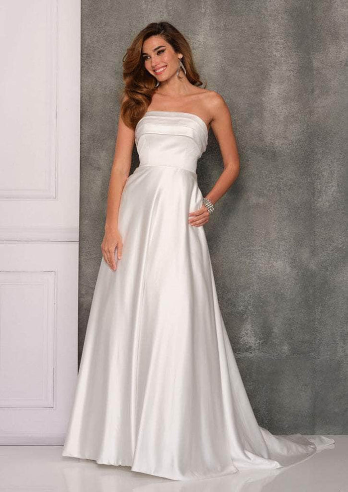 Dave & Johnny Bridal A10652 - Strapless Straight Across Neck Wedding D Couture Candy Dave & Johnny Bridal A10652 - Strapless Straight Across Neck Wedding D Couture Candy