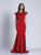 Dave & Johnny Cutout Ruffled Sleeves Evening Gown A5908 CCSALE 16 / Red