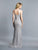 Dave & Johnny - Embellished V-neck Trumpet Dress With Train 3751 - 1 pc Silver In Size 0 Available CCSALE 0 / Silver