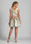 Dave & Johnny - Embroidered Cap Sleeve A-line Dress A6127 CCSALE 14 / Ivory/Print