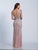 Dave & Johnny - Plunging V-Neck Beaded High Slit Gown 3518 - 1 pc Blush In Size 6 Available CCSALE 6 / Blush