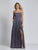 Dave & Johnny - Scoop Neck Spaghetti Strap Glitter Knit A-Line Dress with Slit A6933 - 1 pc Lavender In Size 4 Available CCSALE 4 / Lavender
