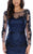 Decode 1.8 Long Sleeve Illusion Bateau Neck Dress - 1 Pc Black Navy in Size 6 Available CCSALE
