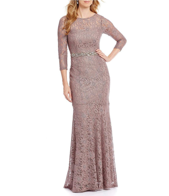 Decode 1.8 Long Sleeves Lace Evening Gown 184138 CCSALE 16 / Taupe