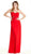 Diagonally Embellished Pleated Evening Dress Evening Dresses XXS / Red