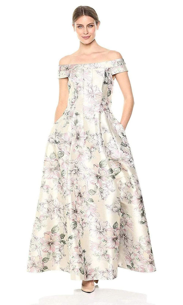 Eliza J Evening EJ8M8107 Floral Printed Off-Shoulder A-line Dress