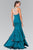 Elizabeth K - Beaded Illusion Jewel Mermaid Gown GL2290 - 1 pc Teal In Size S Available CCSALE S / Teal