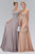 Elizabeth K Beaded Trellis Illusion Chiffon A-Line Gown GL2126 CCSALE M / D/Rose