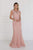 Elizabeth K Bridal - GL1536 Embellished Sheer Bateau Sheath Dress Wedding Dresses