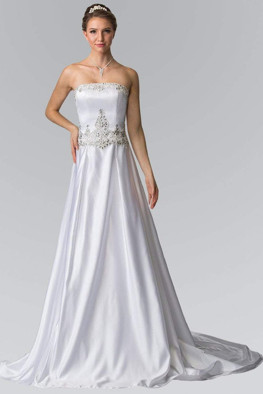 Elizabeth K Bridal - GL2201 Strapless Jewel Embellished Bridal Dress