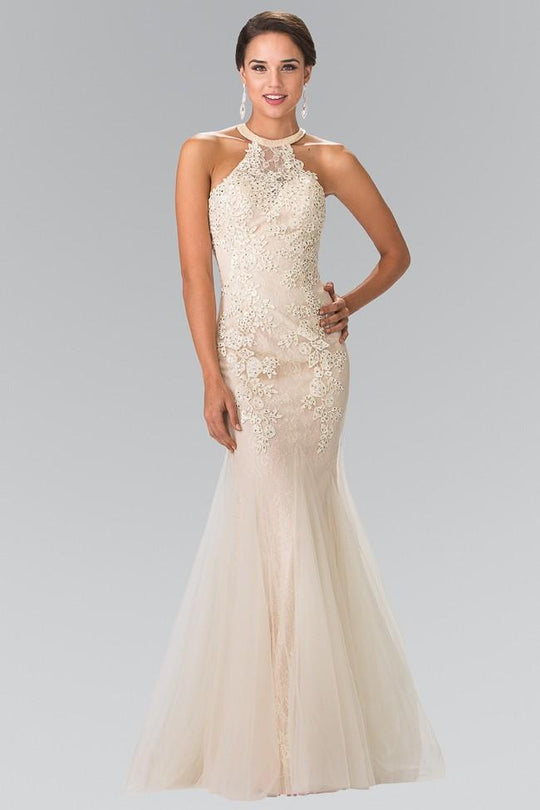 Elizabeth K Bridal - GL2243 Lace Halter Mermaid Gown