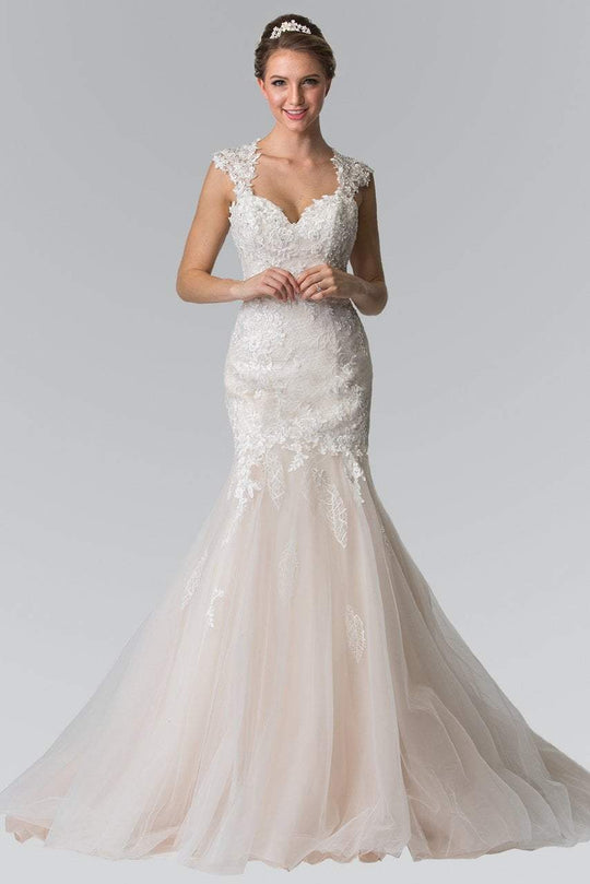 Elizabeth K Bridal - GL2367 Beaded Lace Sweetheart Organza Mermaid Wedding Gown