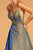 Elizabeth K Bridal - GL2644 Glitter Crepe Deep V-neck A-line Dress Special Occasion Dress