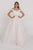 Elizabeth K Bridal Jewel Adorned Off Shoulder Trailing Paneled Gown GL1589 - 1 Pc. Ivory/Champagne in size Small Available CCSALE S / Ivory/Champagne