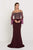 Elizabeth K Embellished Two Piece Sheer Dress with Bell Sleeves GL1500 - 1 pc Burgundy In Size S Available CCSALE S / Burgundy