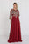 Elizabeth K - Embroidered Cape Sleeves Chiffon A-Line Dress GL1527 CCSALE 3XL / Burgundy