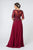 Elizabeth K - Embroidered Quarter Length Sleeve Chiffon Dress GL2811 - 1 pc Burgundy In Size S Available CCSALE S / Burgundy